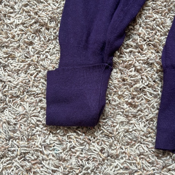 Apt. 9 Faux Button Eggplant Fitted Sweater - Picture 4 of 6